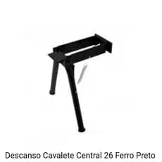 DESCANSO CENTRAL CAVALETE TRIPÉ BIKES 20/24/26 AÇO PRETO