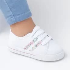 Tênis Infantil Bebê Menina Florido Delicado Antialérgico Confortável Moda Casual Dia Dia Leve Macio