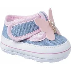 Tênis Sapatinho Infantil Bebe Meninas Velcro Borboleta Antiderrapante Macio Leve Dia das Crianças
