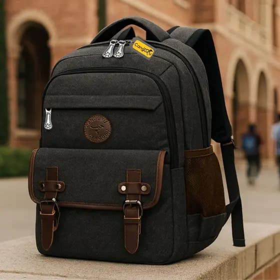 Mochila Masculina Feminina Lona Notebook Reforçada Retro Vintage Escolar Trabalho Viagem Faculdade