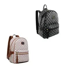 Kit 2 Mochilas XADREZ Feminina Masculina Combo Mochila