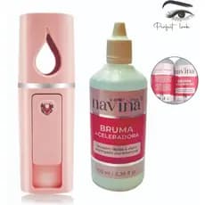 Bruma Acelerador De Cílios Navina 100ml + Nano Vaporizador Para Alongamento Extensão De Lash