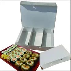 Embalagem para sushi ou combinado branca plástico 2  lados não vaza e ajuda a manter temperatura