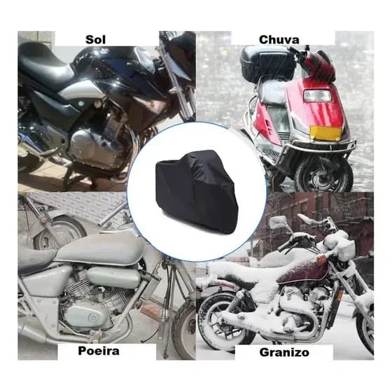 Capa Para Cobrir Moto 100% Couro Impermeável Forrada Protege Contra Sol Chuva Granizo Riscos bike
