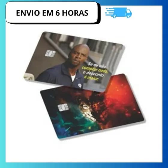 kit 2 Adesivo de cartão debito e credito película protetora meme divertido julios e Lobo colorido
