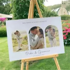 Quadro Decorativo  3 FOTOS Personalizado Presente Casal, Aniversário, Casamento, Sala, Quarto