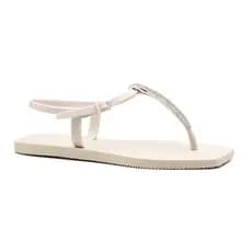 Sandália Chinelo Rasteirinha Feminina Quadrada Brilho Strass Pedraria Moda Tendência