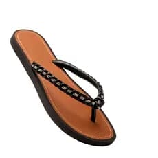 Chinelo Rasteirinha Feminino Redondo Tira Brilho Strass Tendencia Pedraria Glitter Moda Versatil....