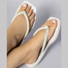 Chinelo Rasteirinha Feminina Brilho Strass Pedraria Brilhante