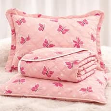 Kit Colcha Cobre Leito Cama Queen Casal Padrão 3 Peças Dupla Face Estampado Floral Garden e Coleção Alegra
