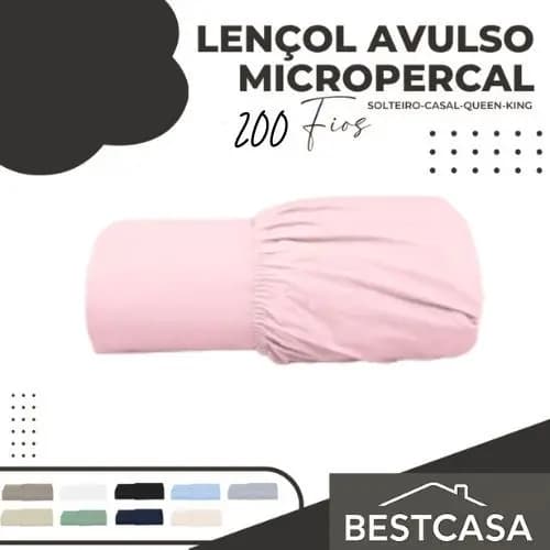 Lençol Avulso com Elástico 100% algodão 200 fios -  cama box ou padrão Solteiro Casal queen king