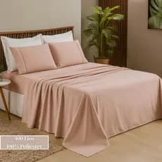 Jogo de Lençol 400 Fios 4 Peças Cama Solteiro Casal Queen King com Vira e Detalhe Ponto Infinity