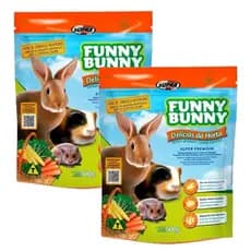 Kit 2 Rações coelho, hamsters e roedores Funny Bunny 500gr