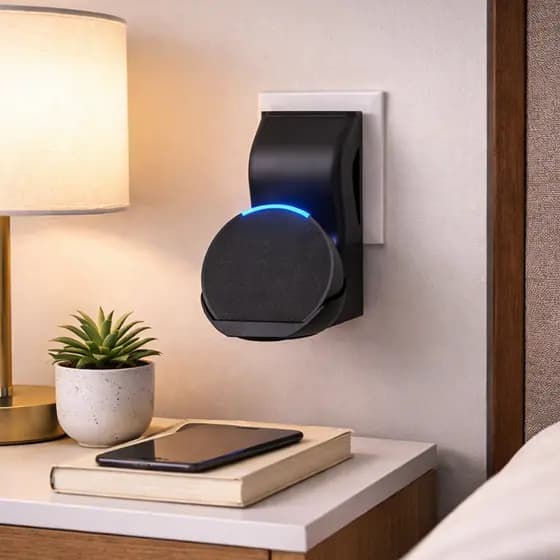 Suporte de Tomada Para Amazon Alexa Eco Echo Pop Caixa Som Parede
