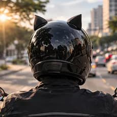 Orelha De Gato Acessório Moto Bike Fixar Capacete Dupla Face
