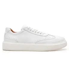 Tênis Sneakers Casual Couro Legítimo Masculino com Recortes Sola Alta Bigioni