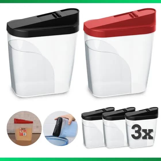 Farinheiro e Açucareiro Pote Multiuso 1 Litro Preto / Vermelho - Uninjet