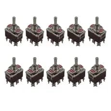 kit com 10 Chave Alavanca Pulsante Dois Lados Kn-223 (on/off/on)