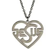 Pingente Jesus Coração, Corrente com regulagem 45 a 50 Cm Aço inoxidavel 316.