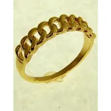 Anel feminino corrente grumet  semijóia banho Ouro 18K