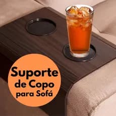 Suporte Porta Copo Braço Sofá Esteira Bandeja Flexível De Madeira Envio Imediato