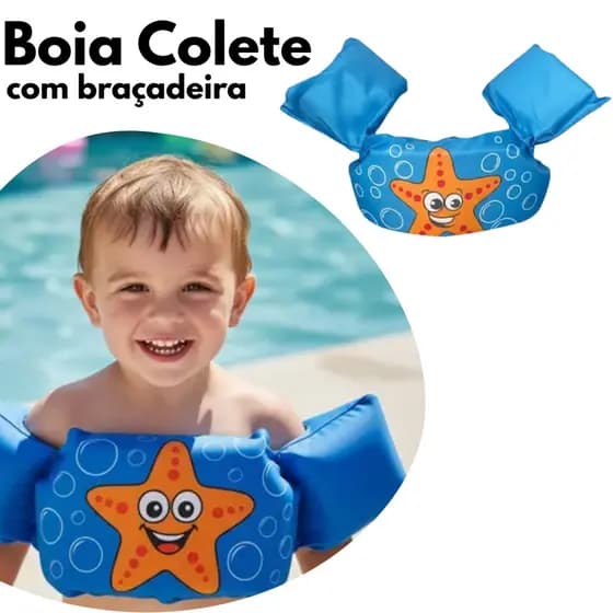 Boia Infantil Colete Salva Vida Fundo Do Mar