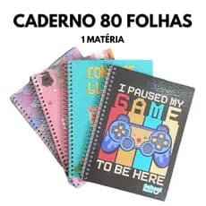 Caderno Universitário 1 Matéria 80 Folhas