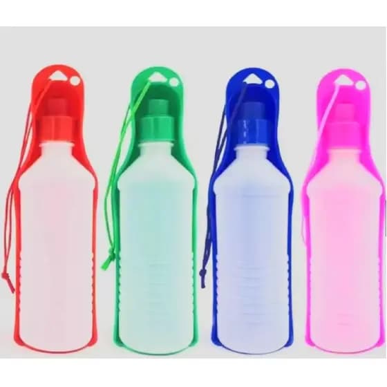 Garrafa de água Bebedouro Portátil Cachorro Passeio Com Bandeja 450 Ml