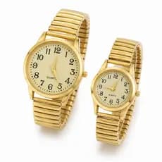 Relógio de pulso Feminino Quartzo Pulseira Flexível Analógico Quartz Dourado Mini
