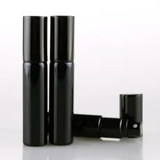 Kit 3 Frasco Spray 10ml de vidro portátil recarregável viagem para perfume Álcool e higienizadores Preto