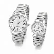 Relógio de pulso Feminino Quartz Mini Pulseira Elástica Analógico Quartz Linha Luxo Prata