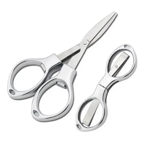 Mini Tesoura dobrável inoxidável com chaveiro viagem estética papelaria e plantas