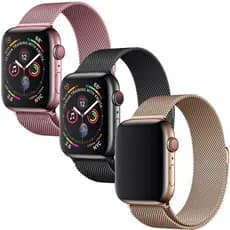Pulseira Aço Milanes compatível com Apple Watch 1 2 3 4 5 6 7 8 9 10 11 Ultra SE