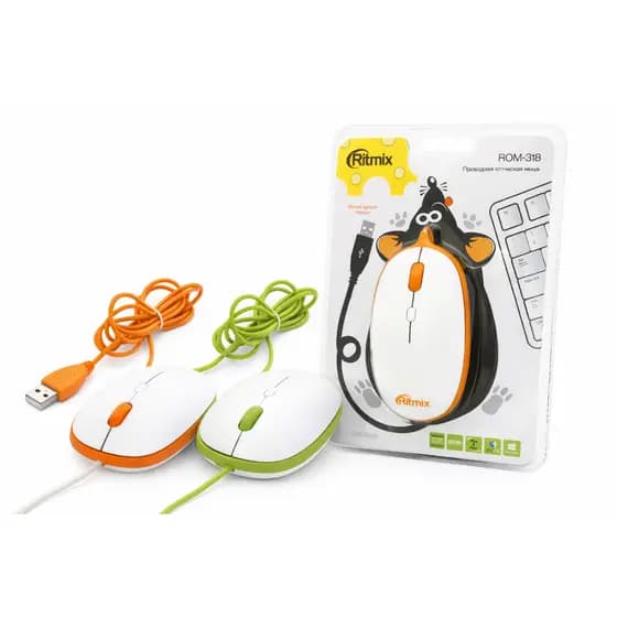 Mouse Ergonômico Com Fio Ritmix Rom-318 Usb Para Escritório Notebook Computador