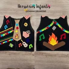 Colete Junino Infantil + gravata - fogueira