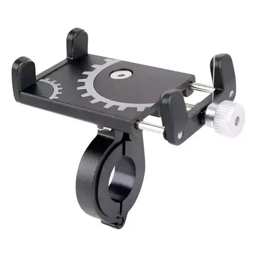 Suporte Celular Reforçado Moto Bicicleta Aluminio Guidão Preto