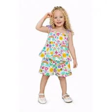 conjunto menina tropical shorts blusa