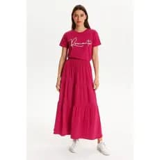 Conjunto saia longa e camiseta evangélica, casual