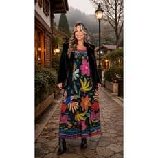Vestido Longo Floral Feminino Soltinho Estilo Boho
