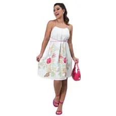 vestido viscose branco curto amarração
