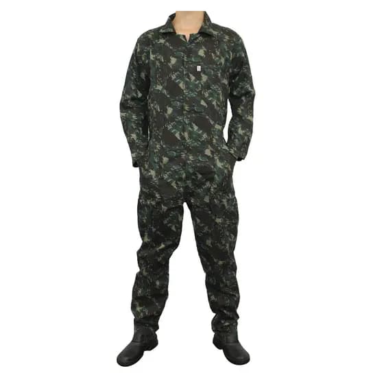 Macacão De Brim Camuflado Exército Manga Longa