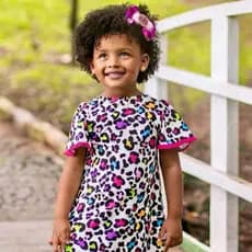 Vestido Oncinha Infantil Colorido Menina Pompom Rosa Trapézio Soltinho Confort Colors