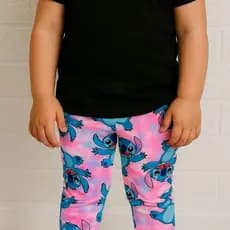 Calça Leggin Vestido Manguinha Infantil Menina Angel Stitch