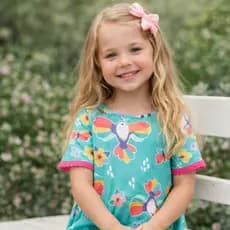 Vestido Tucano Infantil Menina Floral Praia Inspiração Farm Verão Novidade Confort Colorido