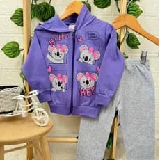 Conjunto Infantil Menina Moletom Macacão Soft Inverno Unicórnio Panda Rosa Pink Coala Love Girl
