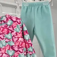 Conjunto Infantil Menina Moletom Quentinho Inverno Bolinhas Pompons Marrom Ursinho 1 AO 4
