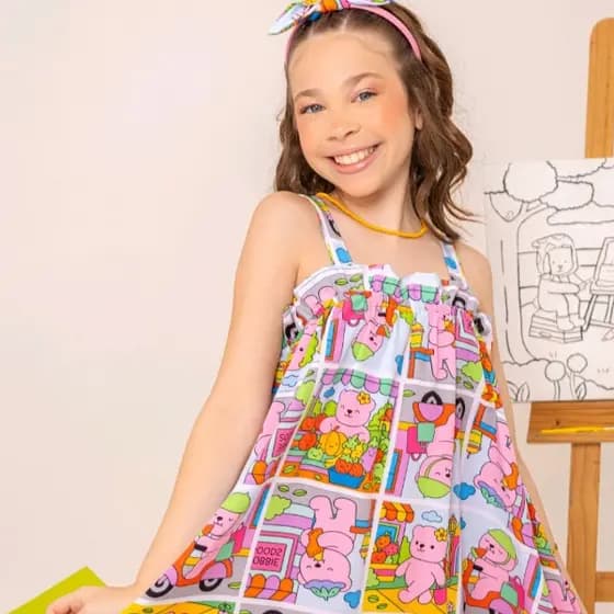 Conjunto Stitch Moletinho Calça Cargo Infantil Menina Lançamento Outono Inverno