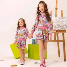 Vestido Manga Longa Stitch 3 Peças (meia, vestido e tiara) Lançamento Outono Inverno Infantil Menina