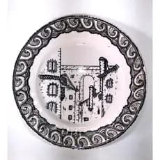 Antigo (1981) Prato Em Porcelana Portuguesa Pintado À Mão