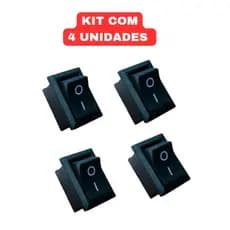 Botão Chave Interruptor gangorra Quadrada On Off Liga/desliga 12v (4 Unidades)